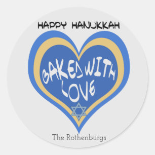 Sticker Rond Bonne Hanoukka, cuite avec amour