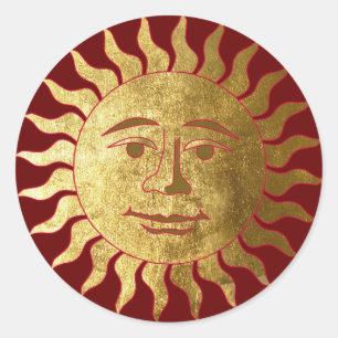 Sticker Rond Bonne humeur soleil