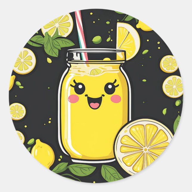 Sticker Rond Bonne Mignonne Lemonade (Devant)