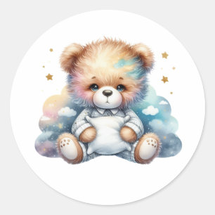 Sticker Rond bonne nuit en peluche