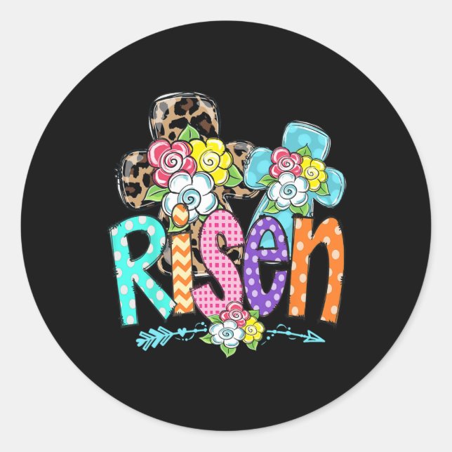 Sticker Rond Bonne Pâques Pour Les Filles Chrétiennes Maman Il  (Devant)