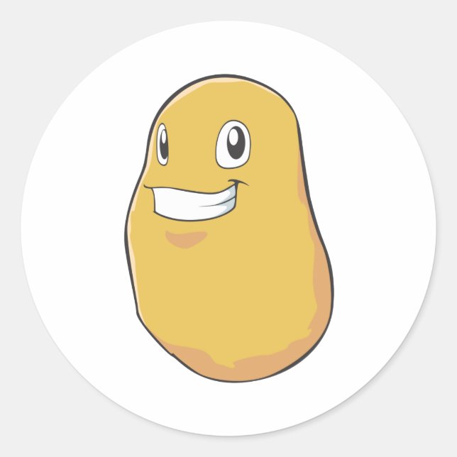 Sticker Rond Bonne Pomme de terre souriante (Devant)