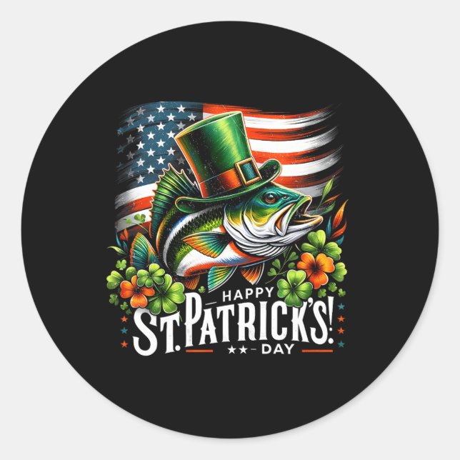 Sticker Rond Bonne Saint Patrick's Day Funny Jour de la Saint P (Devant)