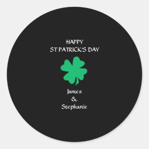 Sticker Rond Bonne St Patrick's Day 2024 Nom personnalisé Shamr
