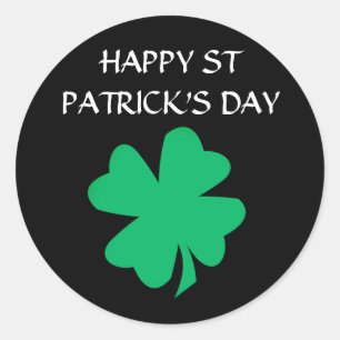 Sticker Rond Bonne St Patrick's Day Irish Shamrock Leaf 2024