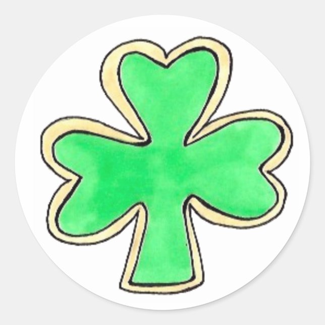 Sticker Rond Bonne St. Patrick's Day Shamrock sucre cookies (Devant)