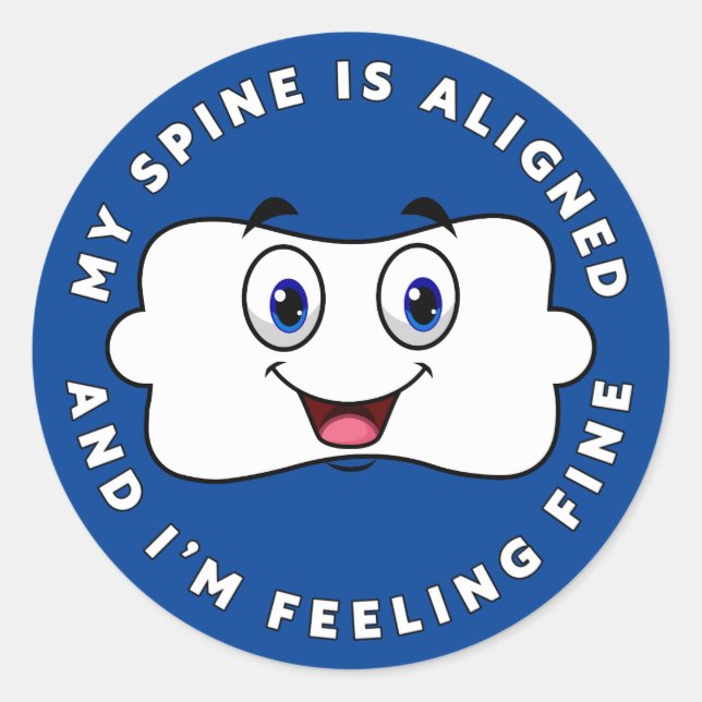 Sticker Rond Bonne Vertebra - Je me sens une bonne chiropratiqu (Devant)