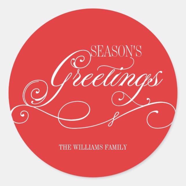 Sticker Rond Bonnes Fêtes de script vacances (Devant)