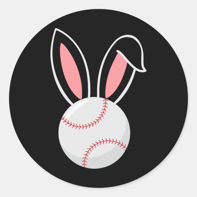 Sticker Rond Bonnet de baseball de Pâques Oreilles Amusants de  (Devant)