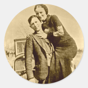 Sticker Rond Bonnie et Clyde - La bande de Barrow