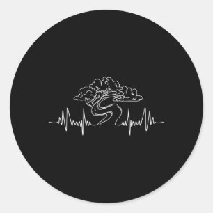 Sticker Rond Bonsai Gardener Bonsai Tree Ekg Hebeat