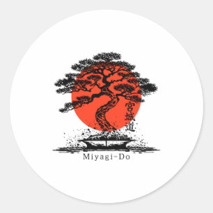 Sticker Rond Bonsai Kanji japonais Miyagi Do T Shi personnalisé