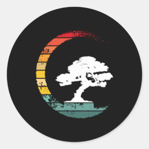 Sticker Rond Bonsai Tree Enso Circle Vintage Zen Calligraphie