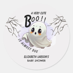 Sticker Rond Boo Baby shower Halloween thème Mignonne fête