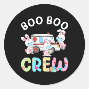 Sticker Rond Boo Boo Crew Fun Bunny Ems Emt Parade Infirmière E