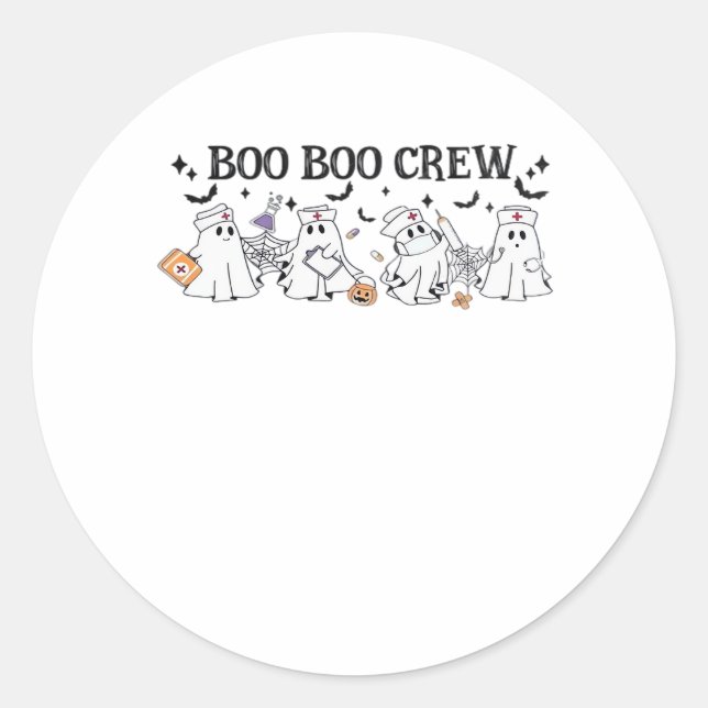 Sticker Rond Boo Boo Crew Halloween Classic T-Shirt (Devant)
