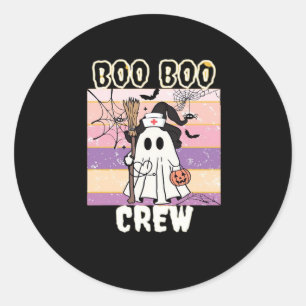 Sticker Rond Boo Boo Crew Halloween Ghost Nurse Essential T-Shi