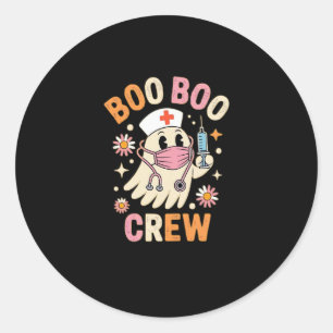 Sticker Rond Boo Boo Crew Halloween Ghost Nurse Essential T-Shi