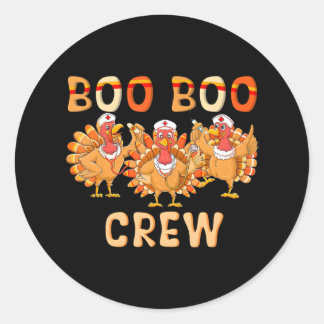 Sticker Rond Boo boo infirmière d'équipage Thanksgiving Matchin