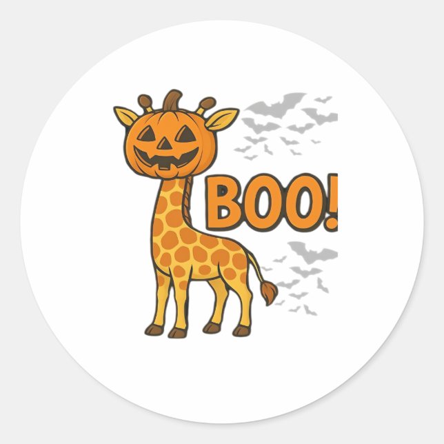 Sticker Rond Boo Giraffe Halloween Costume Giraffe Lover Spooky (Devant)