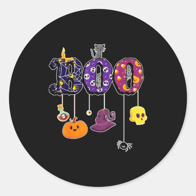 Sticker Rond Boo Halloween Costume Sders, Ghosts, Pumkin &amp;  (Devant)