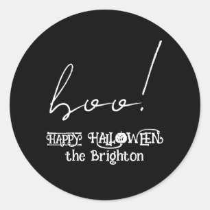 Sticker Rond Boo Halloween effrayant