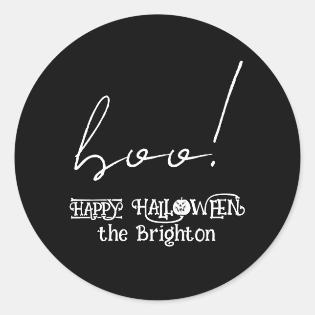 Sticker Rond Boo Halloween éffrayant (Devant)