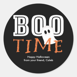 Sticker Rond BOO HEURE Halloween Ghost Mignonne Party Favoriser