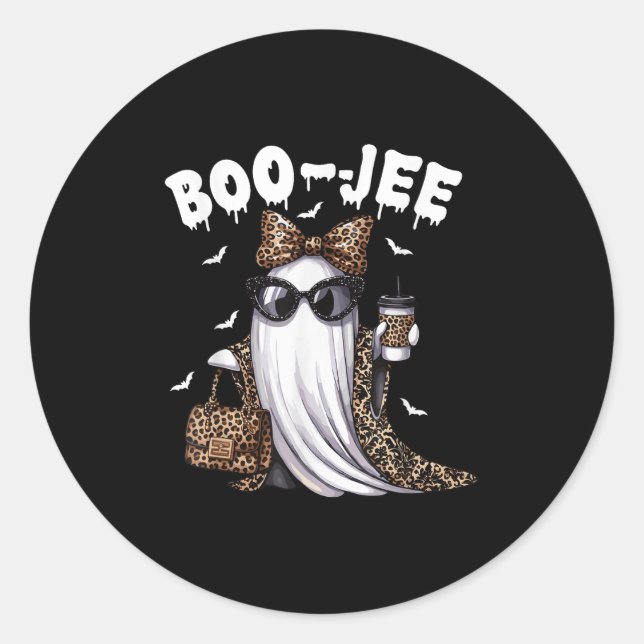 Sticker Rond Boo Jee Ghost Shirt Soky Vibes Halloween Boujee Wo (Devant)