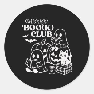 Sticker Rond Boo(k) Club Halloween Ghosts Lecture Book