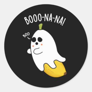 Sticker Rond Boo-nana Funny Ghost Banana Pun Dark BG