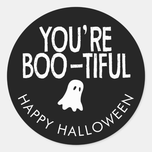 Sticker Rond Boo Tiful Halloween Famille de fête (Devant)