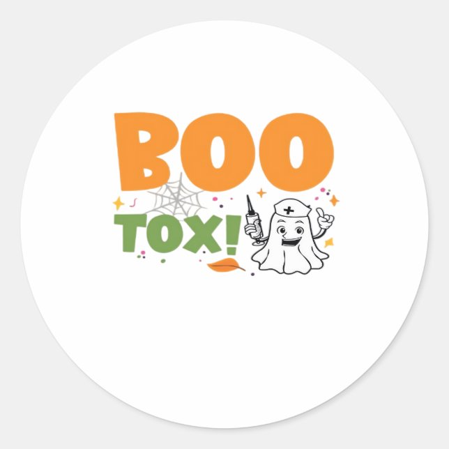Sticker Rond BOO Tox Injecteur Injecteur Remplissant Botox Dysp (Devant)