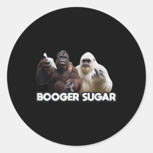 Sticker Rond Booger Sugar Sasquatch Yeti Nez Bières Drôle Adult