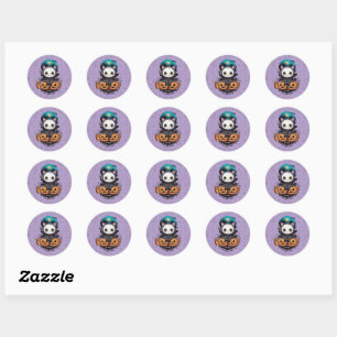 Sticker Rond Booko to You Too Bat chat mignonne ailes et Citr