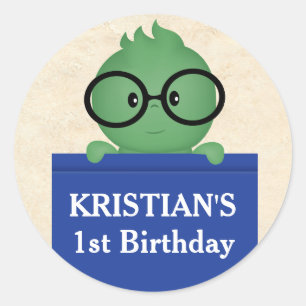 Sticker Rond Bookworm Birthday