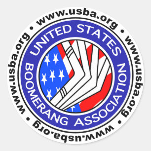Sticker Rond Boomerang Association des États-Unis petit autocol