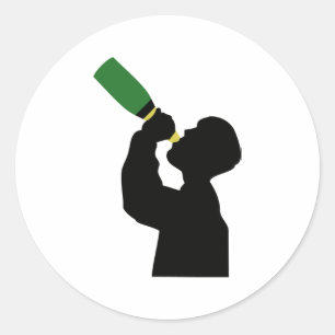 Sticker Rond booster d'anniversaire au champagne