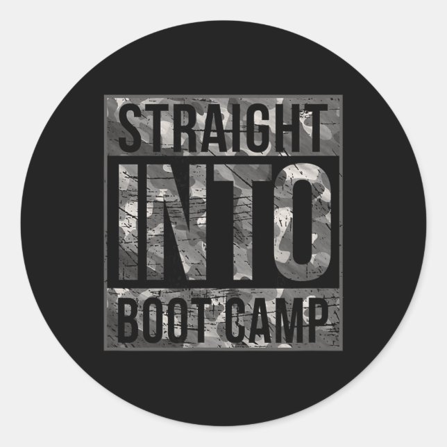Sticker Rond Boot Camp Basic Training Shirt For New Military Re (Devant)