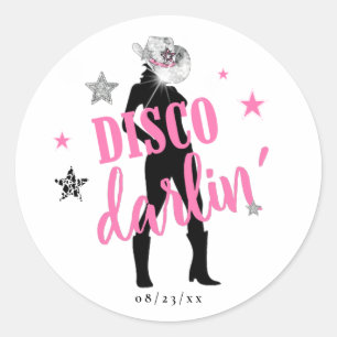Sticker Rond Boots 'n Bling Bachelorette Disco Darlin' ID925