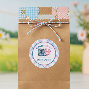 Sticker Rond Boots or Bows Western Genre Reveve