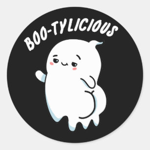 Sticker Rond Bootylicious Funny Ghost Pun
