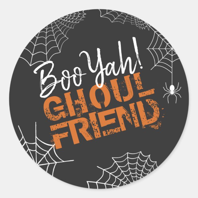 Sticker Rond BooYah Ghoul Ami Halloween ID684 (Devant)