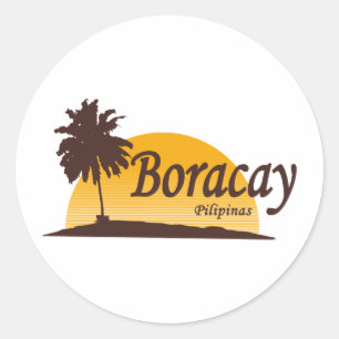 Sticker Rond Boracay blanc
