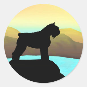 Sticker Rond Bord de mer Bouvier des Flandres