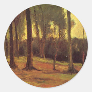 Sticker Rond Bord d'un bois par Vincent van Gogh