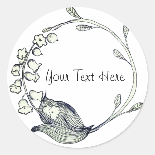 Sticker Rond Bordure circulaire florale avec fleurs de pois dou (Devant)