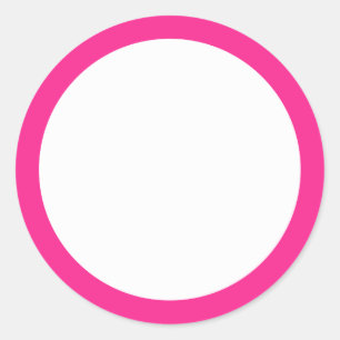 Sticker Rond Bordure couleur solide rose chaud vide
