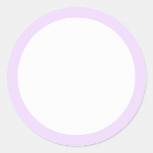 Sticker Rond Bordure couleur uni violet lavande pâle blanc (Devant)