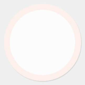 Sticker Rond Bordure couleur unie rose pâle et blanche